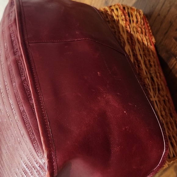 Valentino Burgundy Embossed Tote - Picture 5 of 11